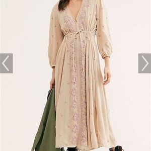 Free people embroidered fable midi dress